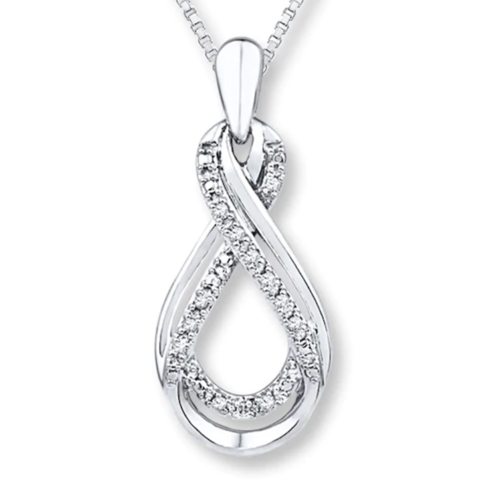 Kay Jewelers Diamond Infinity Necklace 1/20 ct tw Round-cut Sterling